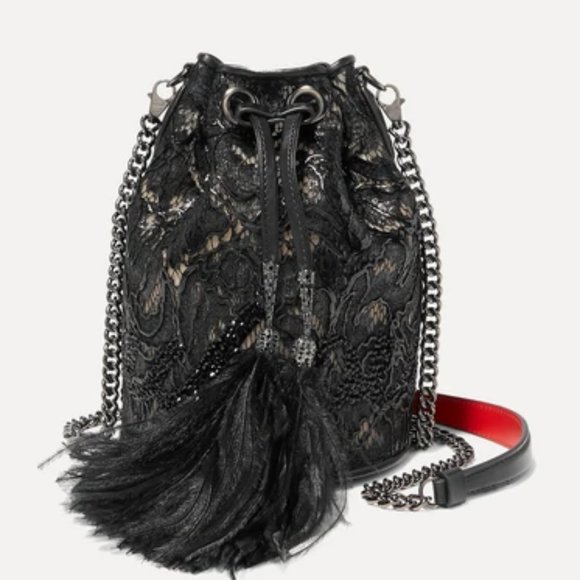 CHRISTIAN LOUBOUTIN Marie Jane Logo Bucket Bag NEW - Picture 1 of 14